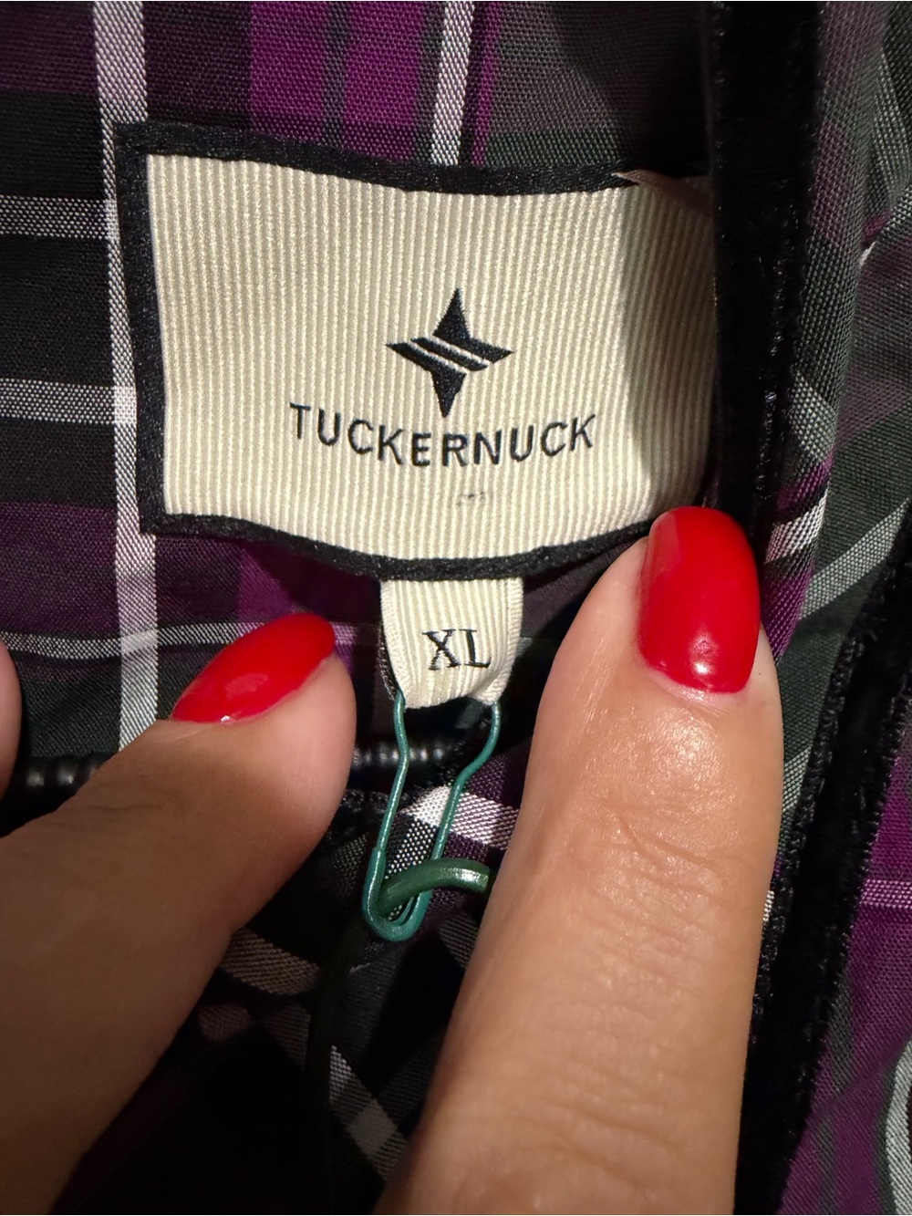 Tuckernuck Green and Purple Plaid Midi Dress - Picture 4 of 6